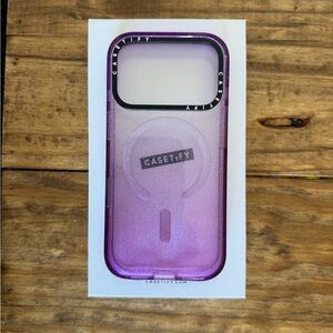 Casetify Gradient Purple Glitter Phone Case for iPhone 17 Pro.